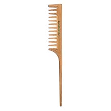 GranNaturals Wide Tooth Wooden Rat Tail Comb - Hair Tool for Teasing Strands & Post Styling - Peach Rattail Wood Pick Handle for Sectioning & Parting - Perfect for Professional & Personal Use