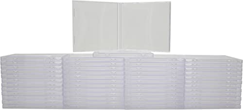 50 Standard Premium Empty Clear Plastic Replacement CD Jewel Boxes (10.4mm Thick CD Cases) (Trays Sold Separately) #CDBS10CLPR