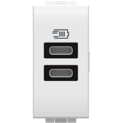 Cargador USB Tipo C Livinglight Bticino N4191CC para Cargar Móviles en la Mesita de Noche