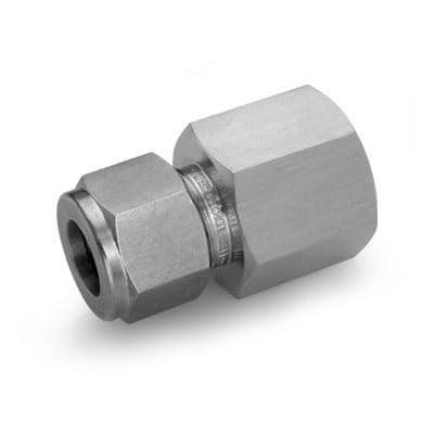 Female Connector Double Ferrule, Stainless Steel,SS316 CF8M,1/2"BSP(F) X 1/4" OD-image-1