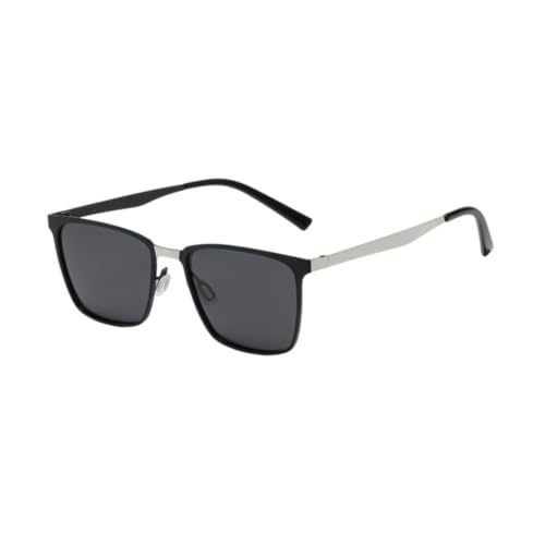 Lunettes de soleil polarisées pour hommes style carré noir mat