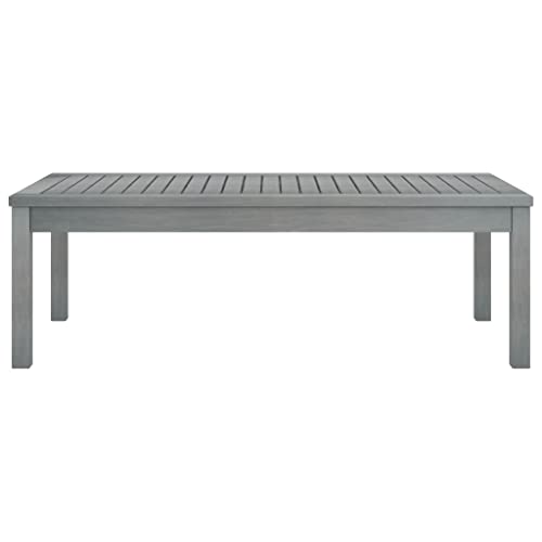 Mesa de jardín resistente a la humedad y sol en madera gris acacia 4