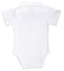 Baby Trachten Body aus Baumwolle mit Kragen und Stick – Kinder Kurzarm Body für Jungen und Mädchen – Trachtenbody Jonas (86/92, Weiss)