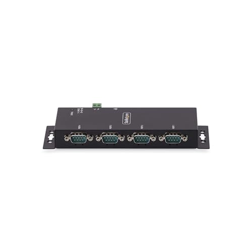 Image of StarTech.com 4-Port Serial to Ethernet Adapter, IP Serial Device Server for Remote RS232 Devices, Wall /DIN Rail, LAN to DB9, TAA