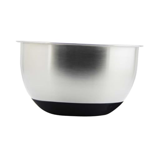 HOMOBABE 防滑シリコン底付きステンレス製打蛋ボウル 内径 深型混合ボウル 調理用フルーツサラダ容器 野菜盛り付け 家用業務用