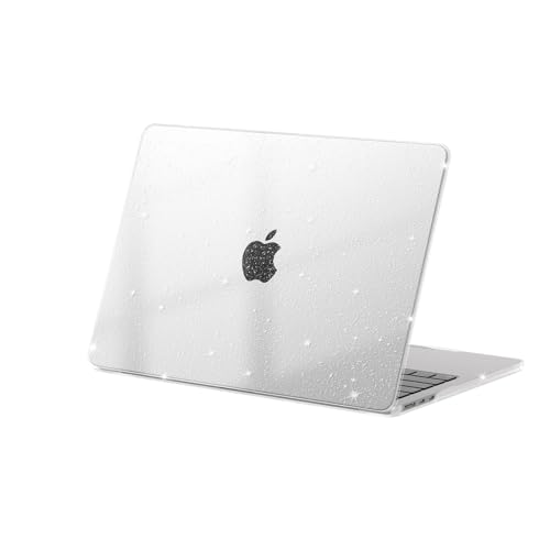 eleger Cover brillantini compatibile con MacBook Air 13 pollici M5 M4 M3 M2 [Colore coordinato con il Mac], modello 2026 2025 2024 2022, Custodia rigida in plastica per MacBook Air 13,6', Trasparente