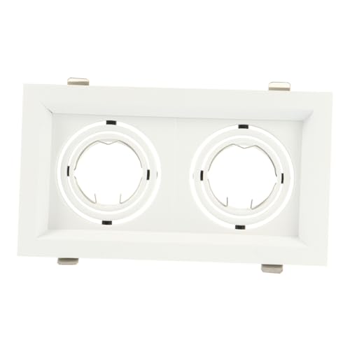 Outanaya Aro para Focos LED de Techo Doble Cabezal Compatible Anillo de Montaje Ajustable para Empotrar Marco para Iluminación Interior Hogares y Oficinas Color Blanco