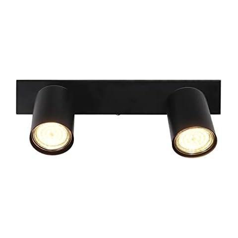 Yukojur Modern Black Adjustable Wall Spotlight GU10 Light Fitting Wall Light,2 Way Spot Lights Ceiling for Kitchen Bedroom Living Room Dining Room Cover