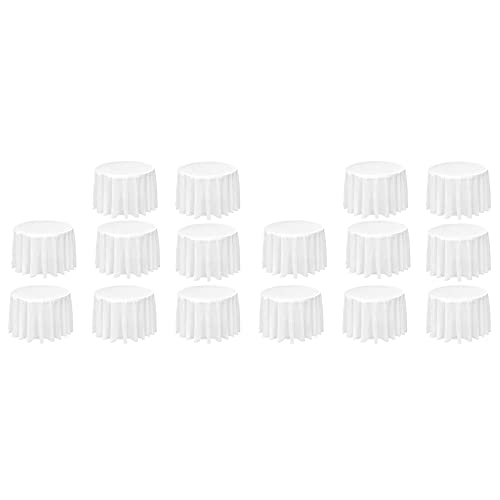Nappe jetable blanche imperméable en plastique pour protéger les tables rondes - 2