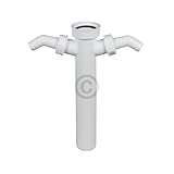 DL-pro Verstellrohr 1 1/2 Zoll x 40mmØ x 250mm lang mit 2 Geräteanschlüssen Tauchrohr Abflussrohr Rohr für Spülbecken Waschbecken Siphon Syphon Waschmaschine Geschirrspüler Spülmaschine Anschluss