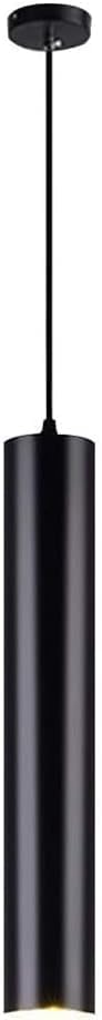 Lustre LED suspension tube long noir pour éclairer un îlot de cuisine