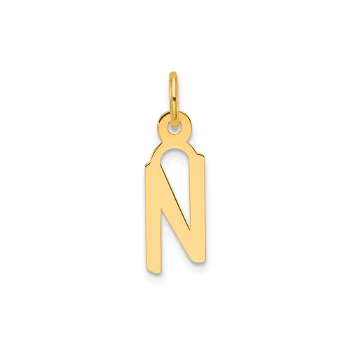 Colgante de letra inicial oro amarillo contra alergias bloque 14k