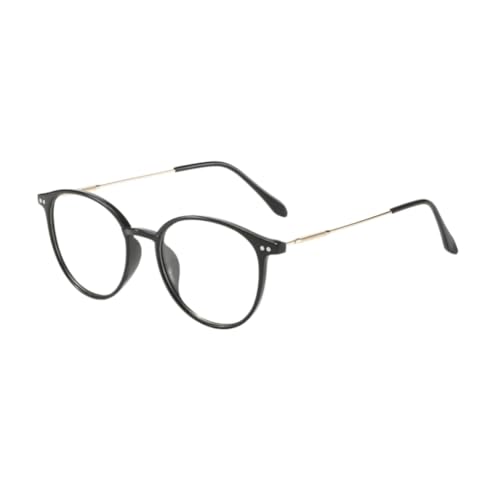 Image of Shiratori Retro Round Blue Light Blocking Glasses for Women Men, Lightweight Metal Temple Eyeglasses