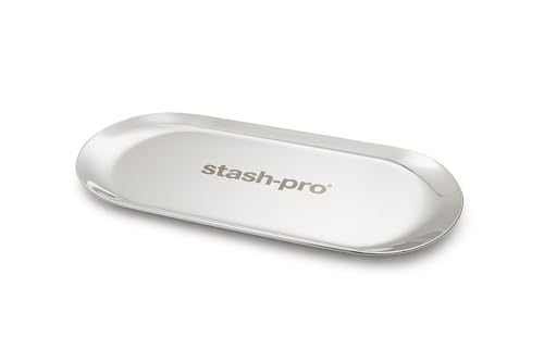 Image of Stash-Pro Stainless Steel Premium Multipurpose Crushing & Mixing Tray, Handy & Sleek (Silver)