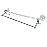 Bathroom Towel Rack Extender, The Magic Bar, Doubles Your Towel Space Fits Almost Any Towel Bar or Shower Walls, No Tools Required, Expands from 14.5 to 25.5 Inches, Chrome