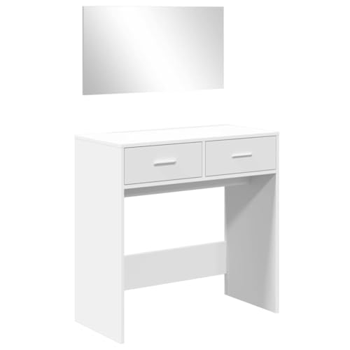 vidaXL Tocador con Espejo Blanco 80x39x80 cm, Mesa tocador, tocador de Maquillaje, Muebles de vestidor, Mesa de Maquillaje, Muebles de Dormitorio