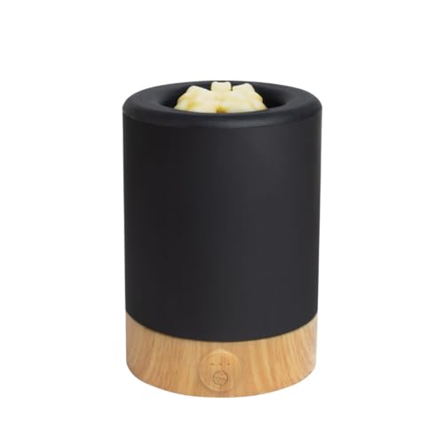 Happy Wax Black Signature Wax Melt Warmer for Scented Wax Melts, Cubes & Tarts – Electric Wax Melter with Automatic Timer and No Scrape Silicone Dish for Easy Wax Removal