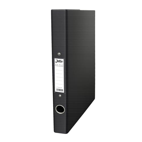 Jotie A4 Ring Binder Folder Durable 2 Ring A4 Binder for Files & Documents 40mm Spine 250 Sheet Capacity Thumb Hole & Spine Label Office School File Storage Black Pack of 1