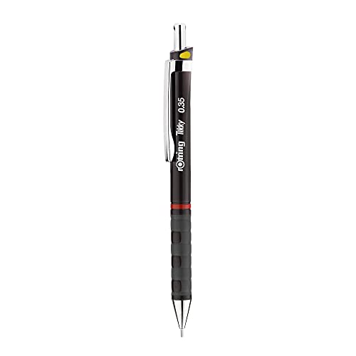 Image of rotring Tikky Mechanical Pencil,HB 0.35mm Lead, Black Plastic Body, Triangular Barrel Pencil