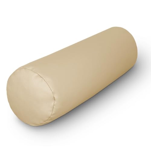 HAPPERS Cojín Cilíndrico de 50x15 en Polipiel Crudo. Rollo Cervical para aliviar Dolor postural o Dormir