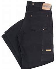 Men's Work Jeans (7 Pocket) Without Suspender Buttons - Rinsed Black 42 x 29