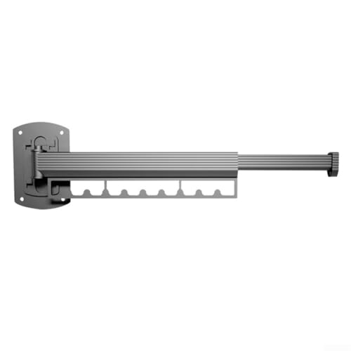 Yuanpgky Space Aluminium Wall Mounted Clothes Drying Rack Retractable Folding Laundry Hanger Heavy Duty Clothesline For Bathroom Balcony Outdoor Use(D grey)