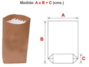 MULTISAC Saco de Papel Kraft, 45 x 85 + 10 cm, 2 Hojas de 70 gr/m2 (10)