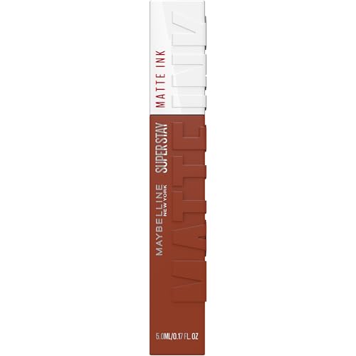 Maybelline New York Tinta Labbra SuperStay Matte Ink, Rossetto Matte Liquido a Lunga Tenuta, Fighter (75), 5 ml