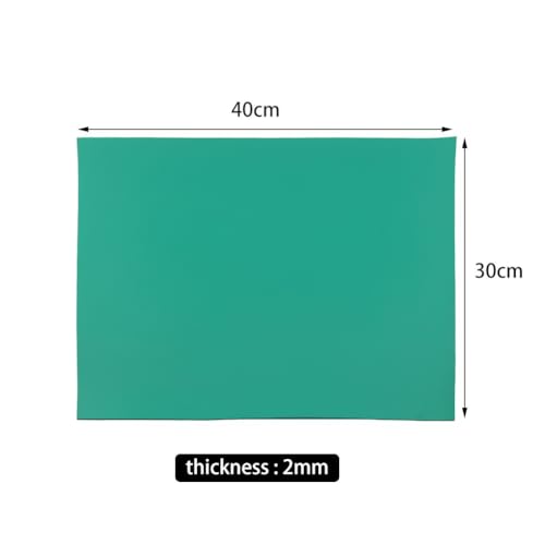 Image of MEETOOT Temperature Resistant Anti Static Desk Mat Rubber Soldering Mat Grounding Wire Workbench Assembly Line Repair Mat for Circuit Boards Phone PC Tablet PC Repair Grounding Mat