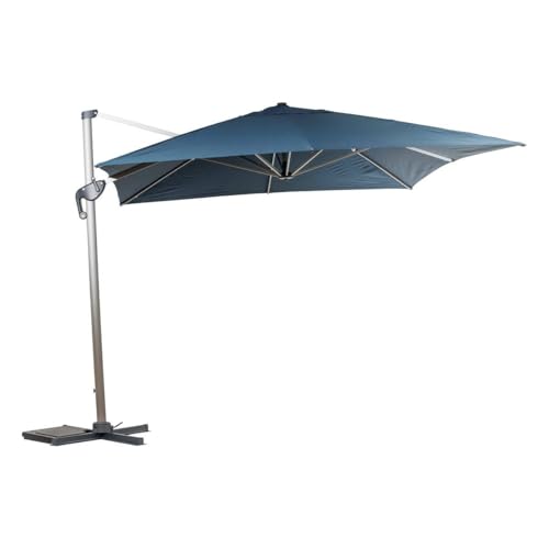 Hespéride - Parasol déporté rectangulaire équador pétrole 4 x 3m en aluminium et polyester