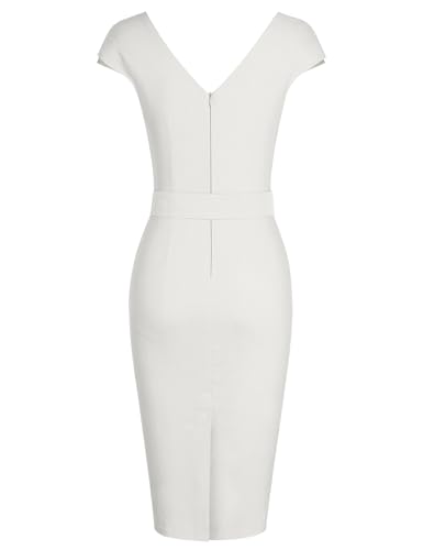 Image of MUXXN Women's Vintage 1950s Style Wrap V Neck Tie Waist Formal Cocktail Dress