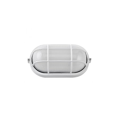 Aplique exterior oval aluminio Apus grande 1xE27 blanco