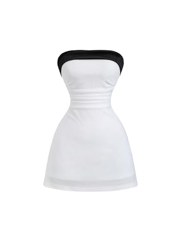 Image of GORGLITTER Women's Strapless Tube Mini Dress Cocktail Cute Prom Party Dress