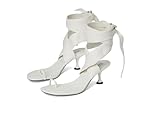 Steve Madden Women's Symone Heeled Sandal, White Leather, 4 UK