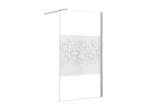 Vente-unique - Paroi de douche à l'italienne sérigraphiée - 140 x 200 cm - PAULINA III