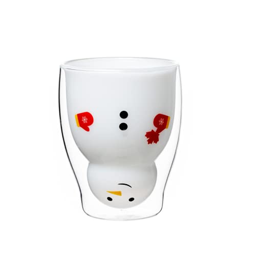 280ml Snowman Double Wall Glass Mug - Insulated Thermo Cup For Christmas Coffee & Drinks - View #6