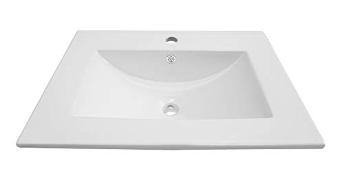 Lista de Lavabos encastrados , tabla con los diez mejores. 47 LUX SANY LAVABO CERÁMICO BLANCO PARA EMPOTRAR CON REBOSADERO, OMK-868-60E (1)