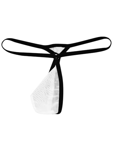Mens Sissy Transparent Mini Thong Bulge Pouch T-Back Thong Low Rise Micro Underwear Mesh String Tangas3