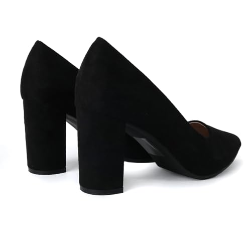 J. Adams Jolie Heels for Women - Closed Pointed Toe Mid Block Heel Classic Pumps4