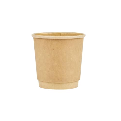 Image of Restaurantware 4 Ounce Disposable Cups, Pack of 500 Double Wall Hot Cups - Lids Sold Separately, Rippled Wall and Kraft Paper Insulation, Ideal for Serving Coffee, Hot Chocolate, Tea, and More