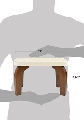 Red Co. 8” Tall Decorative Wooden Stool Display Plant Stand Holder, Brown/White – Rectangular Top #TOP5