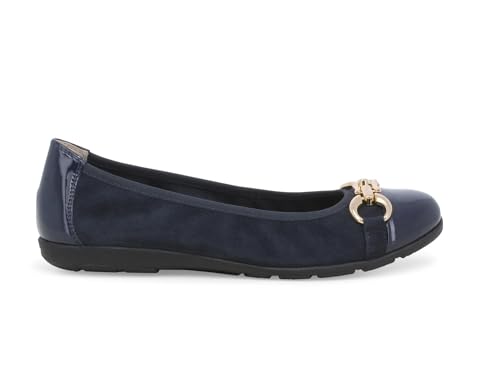 Ballerine bleu marine Melluso daim chaussure plate femme k60100bk