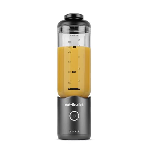 nutribullet Flex Blender en metal, alta capacidad, 500 ml, listo para viajar, cuchillas desmontables, indicador de batería, diseño portátil, elegante y compacto, fácil de mezclar, para batidos y jugos