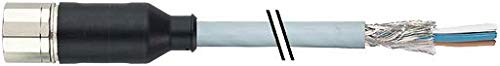 Conector hembra M23 0° con apantallamiento para cable industrial