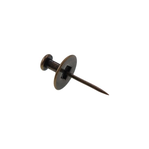 Image of Double Headed Picture Hangers Nails,TTZEZE Zinc Alloy Small Head Hanging Nail,Decorative Nail Push Pins,Small Head Hanging Photo Hook Thumb Tacks Bronze 40PCS