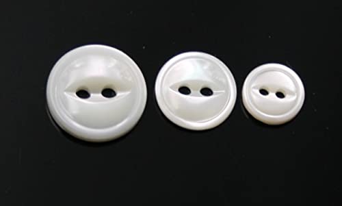 Lot De Boutons En Nacre Blanc/crème - Diamètre 20-25 Mm - Forme Ronde, 4 Trous - Pour Veste, Manteau, Artisanat - Neuf