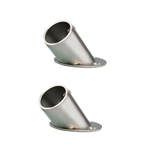 OFFSCH 2pcs Bevel Angle Flange Base Flange Shelf Bracket Support Holder for Flag Bracket Closet Rod End Supports Curtain Rod Corner Stainless Steel Material Flagpole Stand