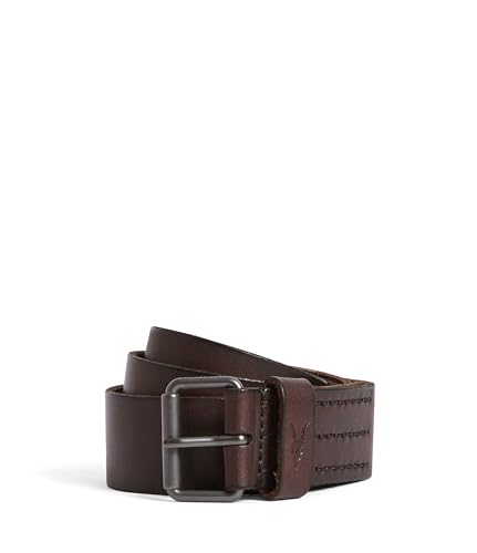 Men's 1.5 Inch Flat Strap Leather, Casual Belt with Matte Metal Buckle