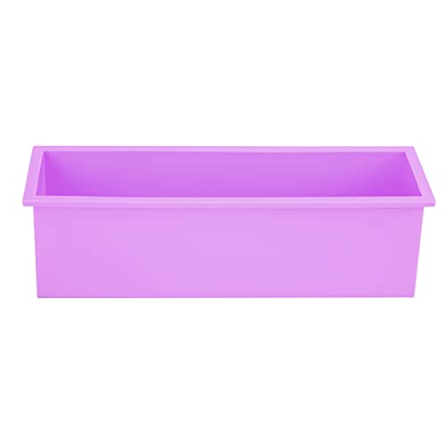 1200ML Silicone Loaf Soap Mold Rectangle Silicone Soap Mold DIY Loaf Mould Making Box Tool Bakery Tools for Home Kitchen Restaurant(Purple)