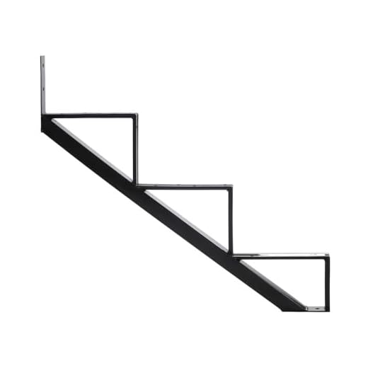 Pylex 13903 Riser 3 Steps Steel Stair Stringers, Black